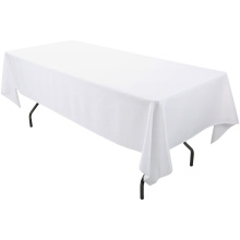 Toca de mesa de retângulo de varejista de leitores - toalha de mesa retangular para mesa de 6 pés em branco lavável poliéster branco